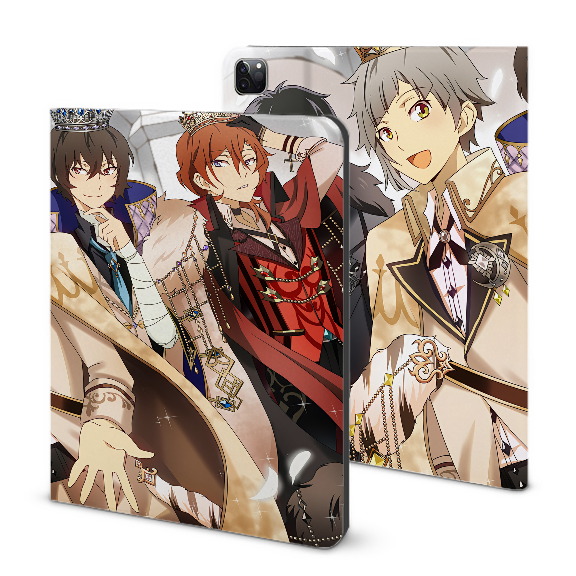 （画像用） 文豪ストレイドッグス Bungo Stray Dogs IPad ケース ブック型 PUレザー TPU 耐衝撃 軽量 薄型 ペン収納なし 全面保護 IPad 各モデル対応